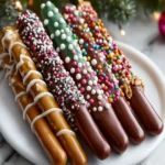 Chocolate-Dipped Pretzel Rods First Image First Image