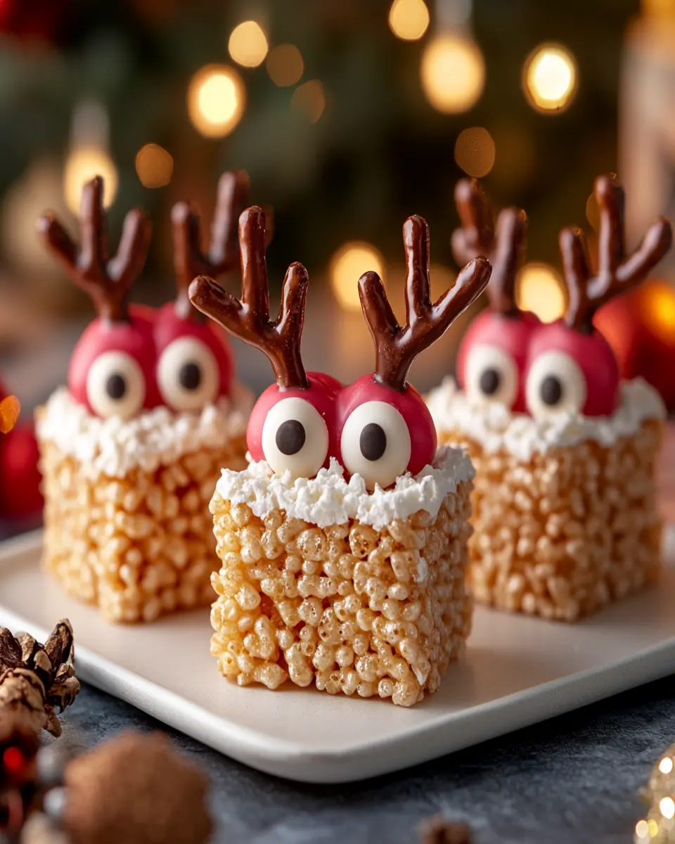 Rice Krispie Reindeer Treats are a festive delight! First Image First Image