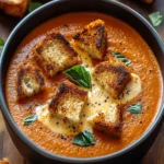 Creamy Tomato Bisque with Grilled Cheese Croutons: An Incredible Ultimate Recipe First Image First Image