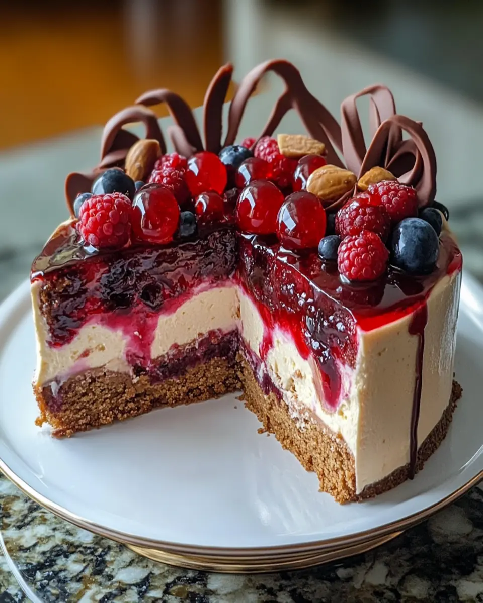 Peanut Butter Jelly Cheesecake Cake – Delicious PB&J Layered Dessert Recipe First Image First Image