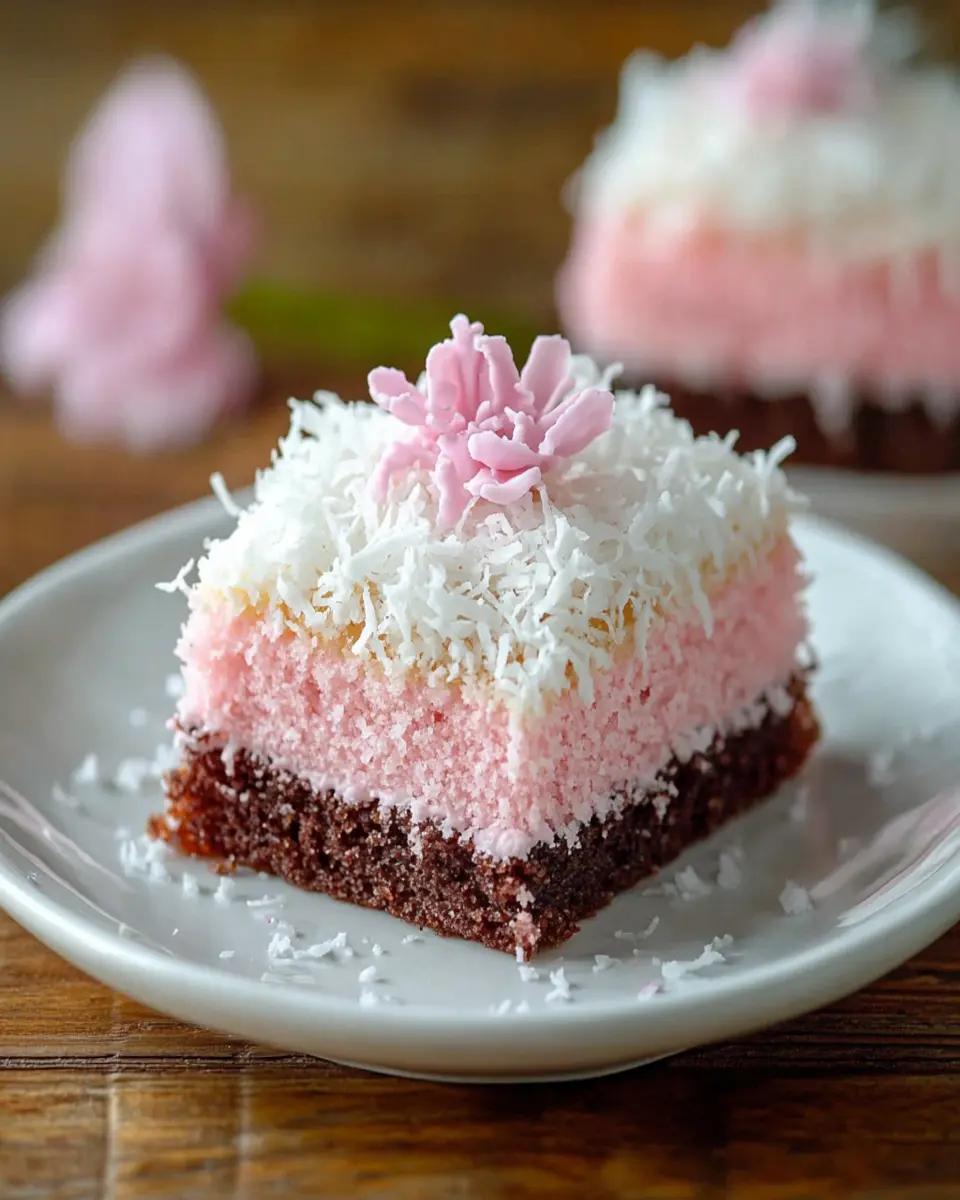 Pink Coconut Snowball Cake Bars – Soft, Creamy & Beautiful Dessert Recipe First Image First Image