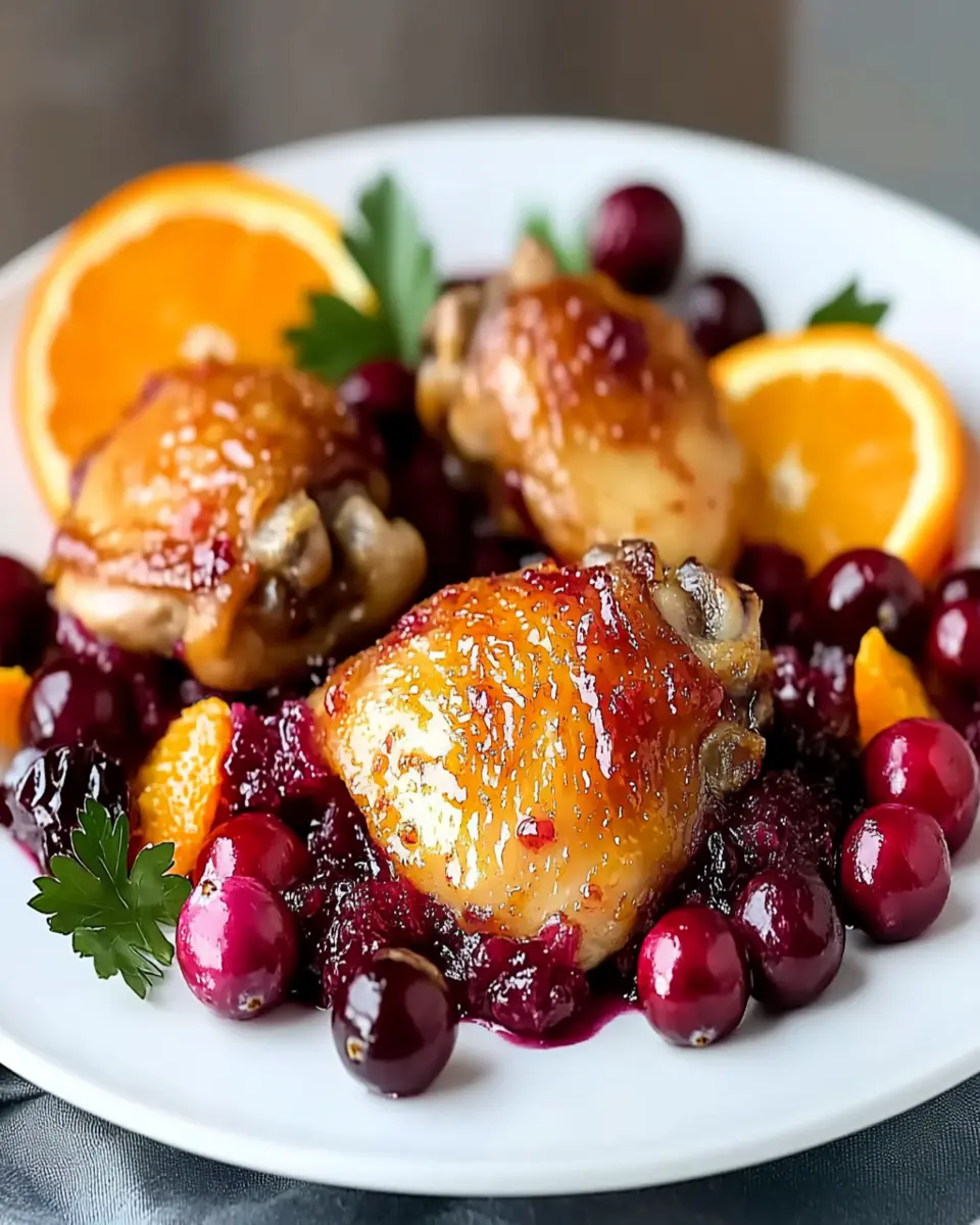 Baked Orange Cranberry Chicken Thighs for a Sweet Twist First Image First Image