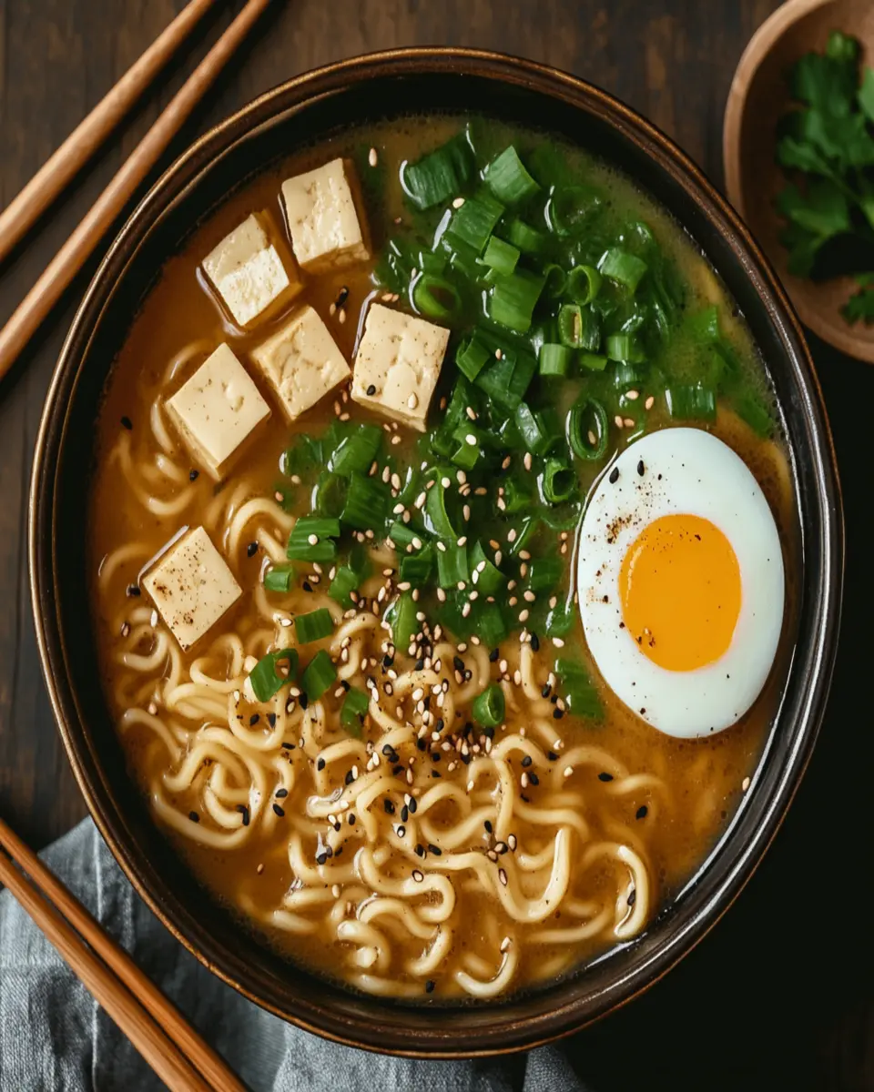 Miso Ramen with Shiitake Mushrooms and Tofu Recipe First Image First Image