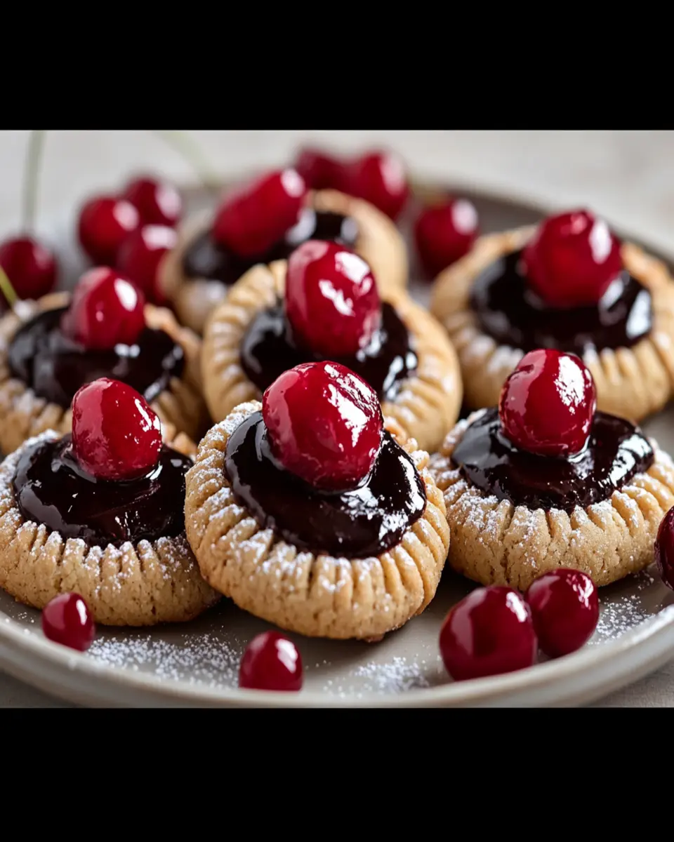 Chocolate Cherry Thumbprint Cookies First Image First Image