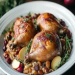 Flavorful Cornish Hens with Apple-Cranberry Rice Stuffing First Image First Image