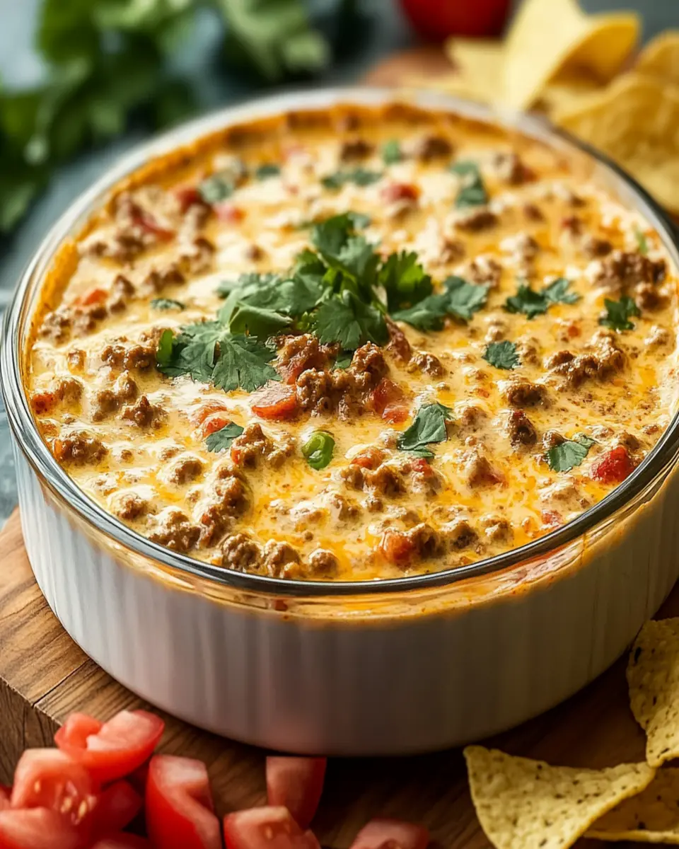 Irresistible Crockpot Rotel Dip with Ground Beef Recipe First Image First Image