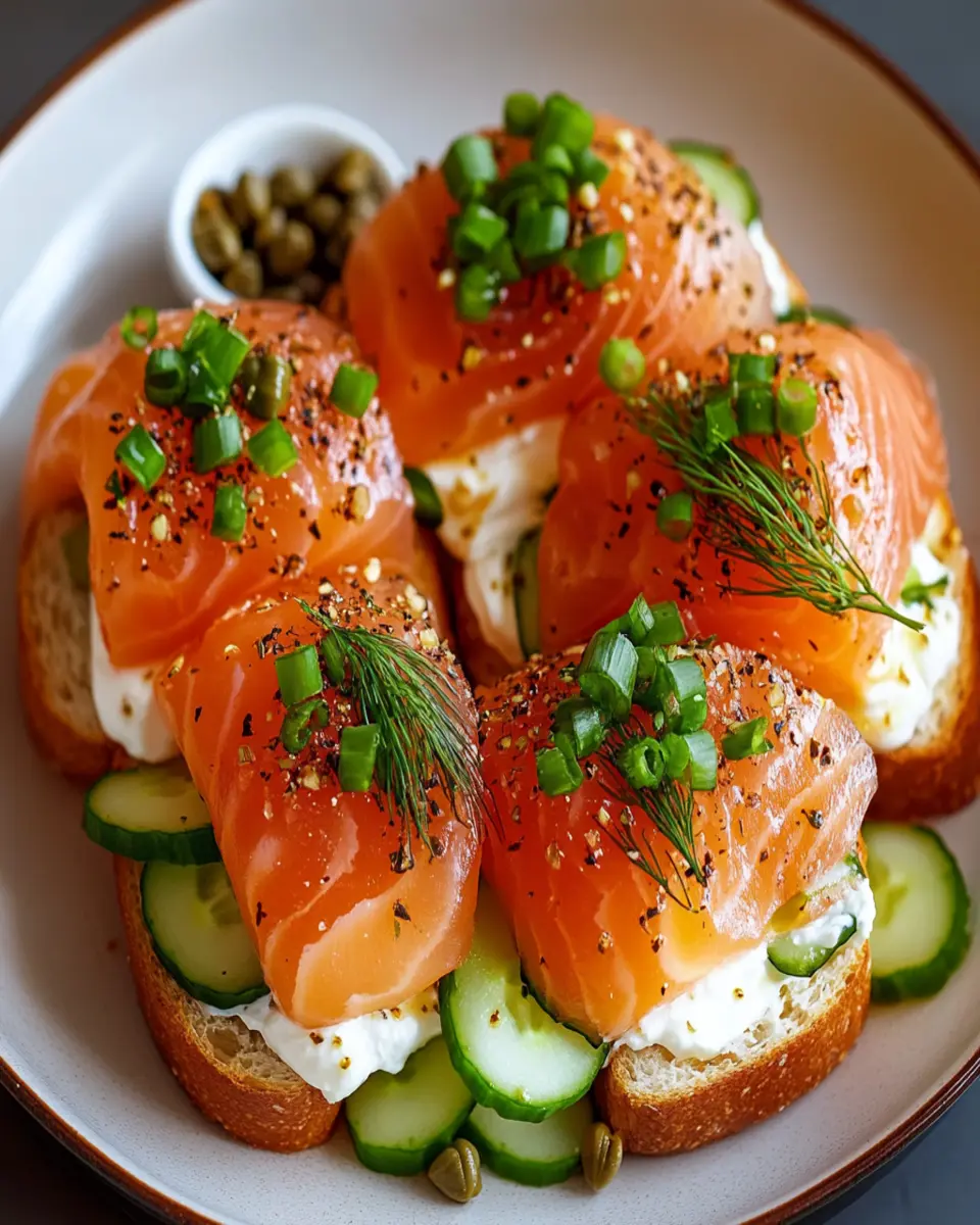 Smoked Salmon and Cream Cheese Sandwiches First Image First Image