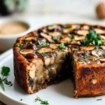 Irresistible Vegan Mushroom and Walnut Savory Cake Recipe First Image First Image