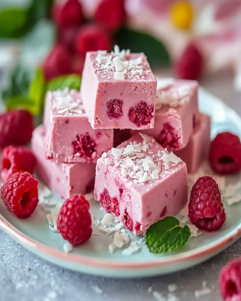 Vegan Raspberry Coconut Fudge First Image First Image