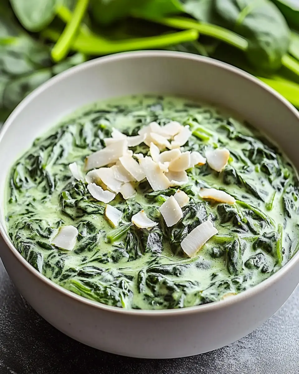 Creamy Coconut Creamed Spinach – A Tropical Delight Recipe First Image First Image