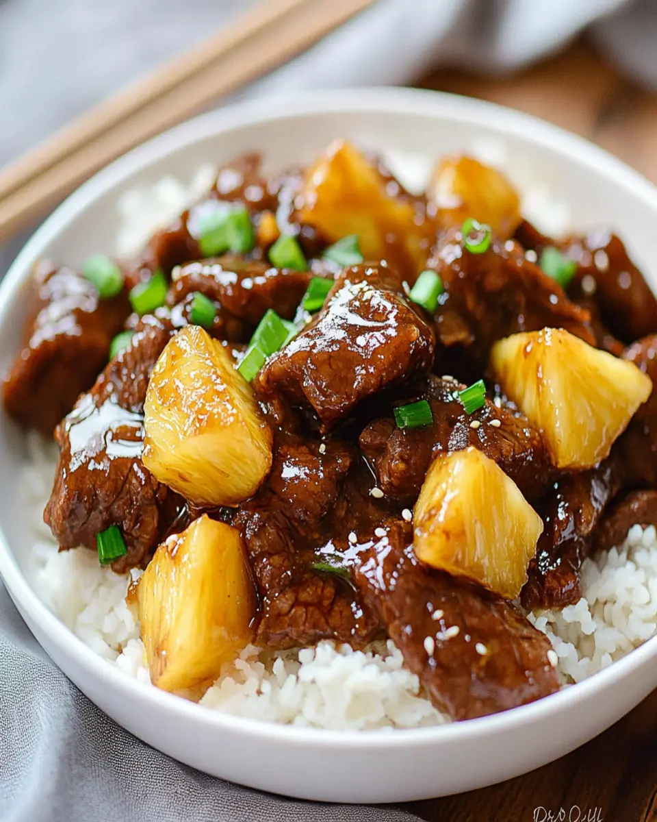 Slow Cooker Mongolian Beef with Pineapple First Image First Image