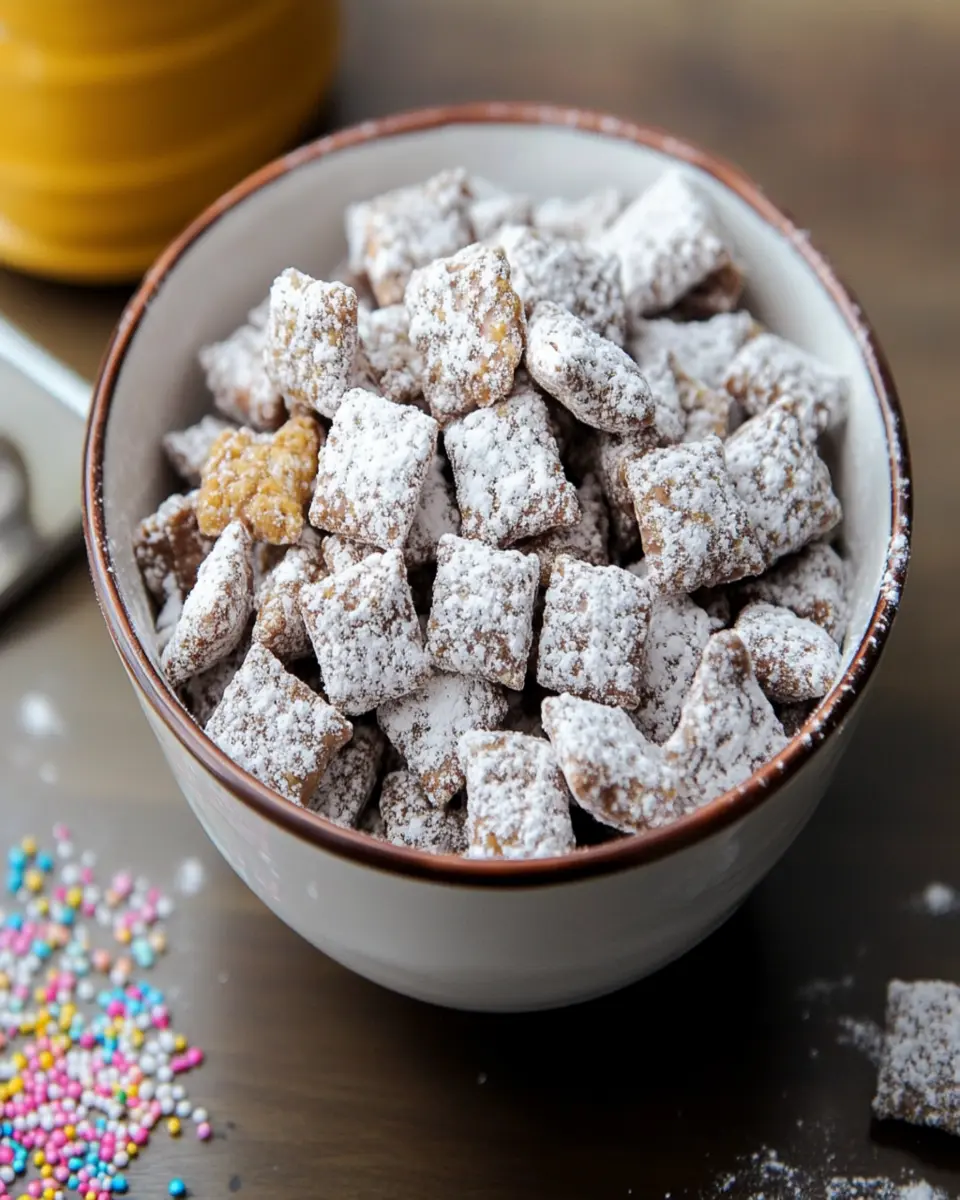 Muddy Buddies Recipe (Classic Puppy Chow) First Image First Image