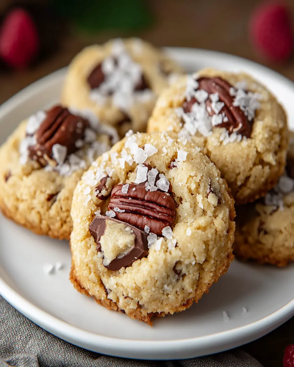 Low-Carb Pecan Softies with Sea Salt and Dark Chocolate First Image First Image