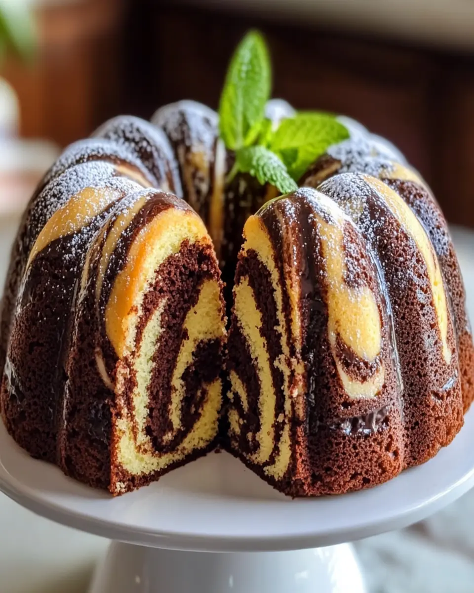 Chocolate Vanilla Marble Bundt Cake: Bake a Delight! First Image First Image