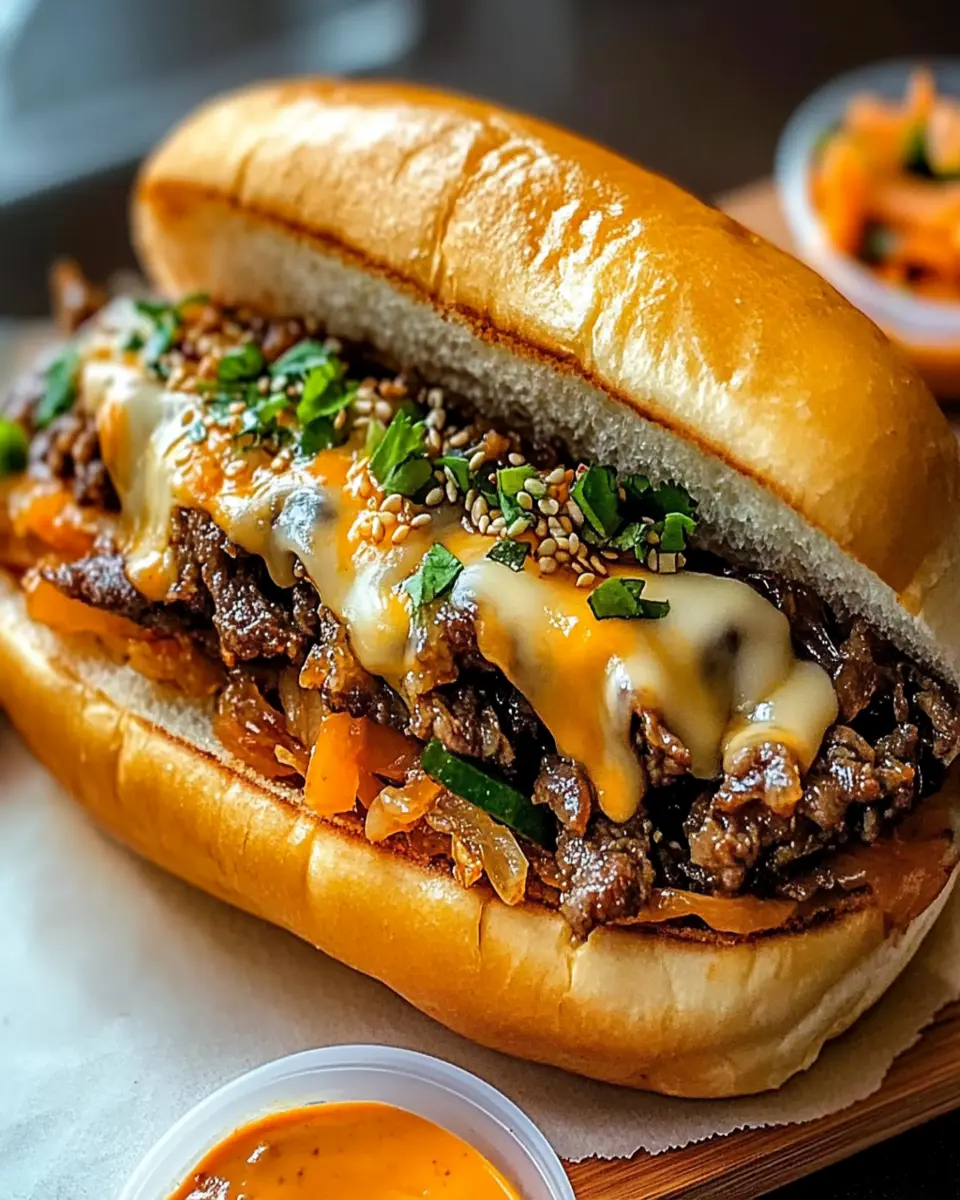 Spicy Kimchi Bulgogi Cheesesteak Recipe First Image First Image