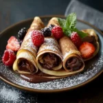 Handmade Chocolate-Filled Rolled Crepes First Image First Image