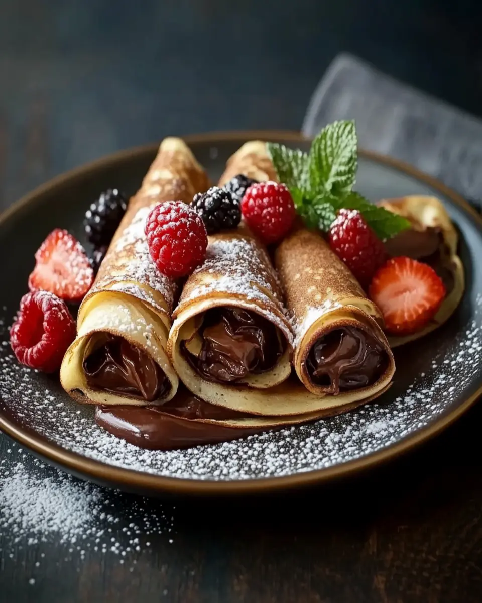 Handmade Chocolate-Filled Rolled Crepes First Image First Image