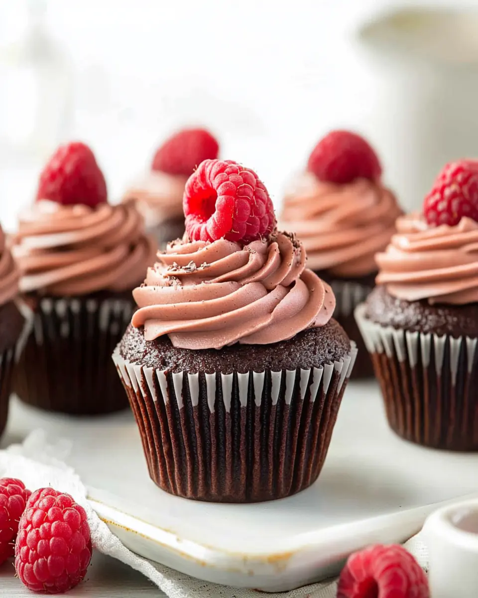 Chocolate Raspberry Cupcakes First Image First Image