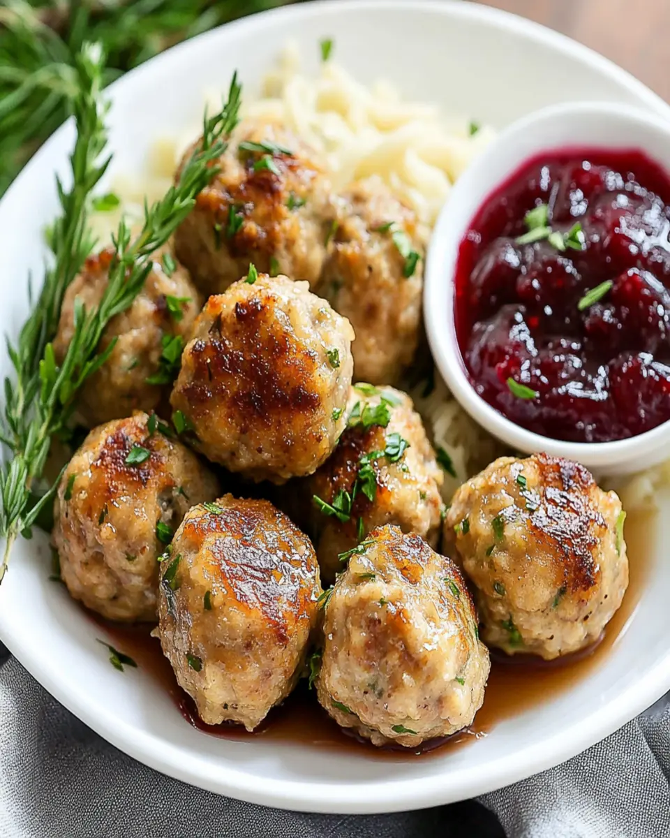 Turkey and Stuffing Meatballs First Image First Image