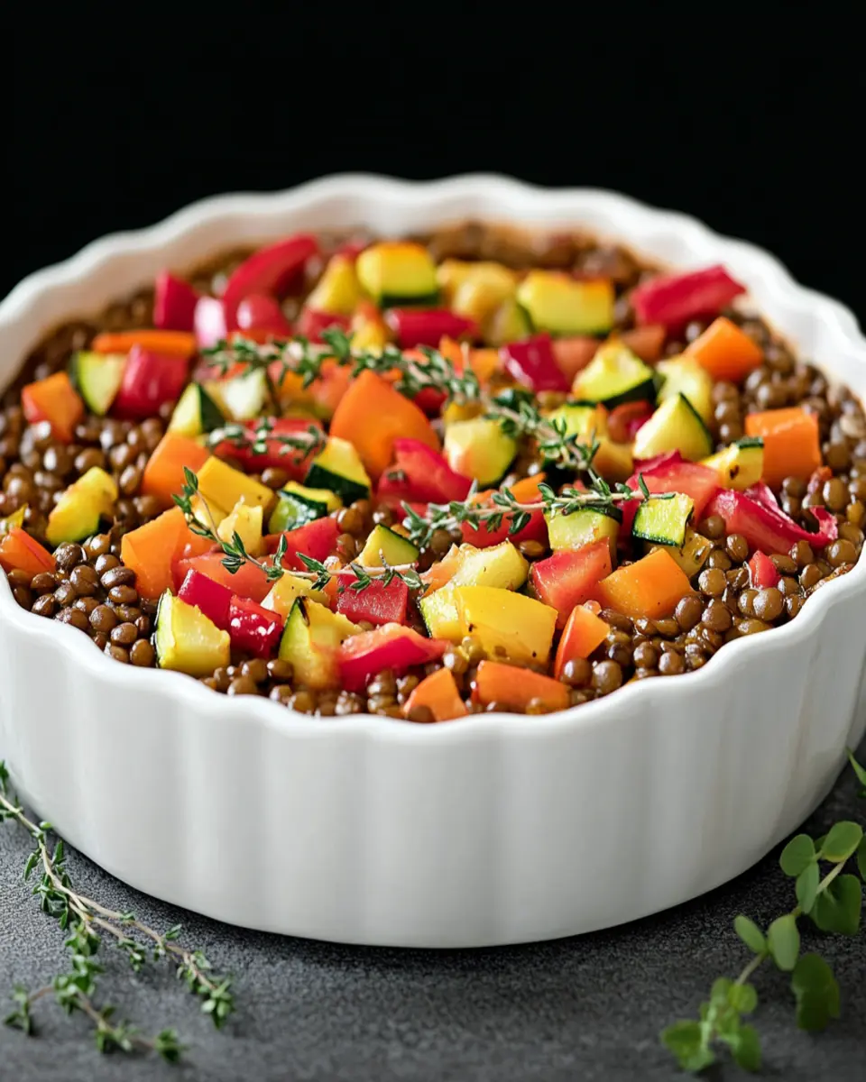 Green Lentil and Vegetable Casserole First Image First Image