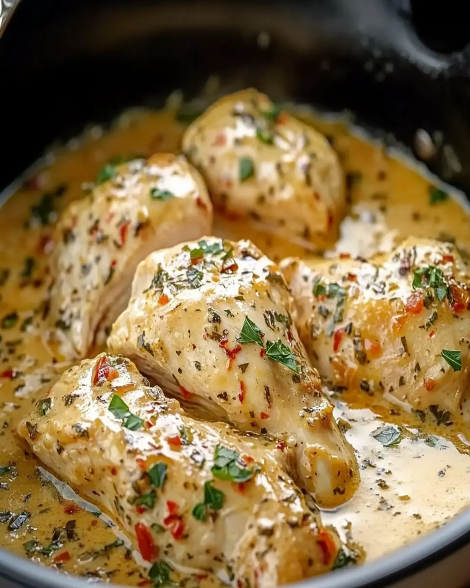 Slow Cooker 4-Ingredient Creamy Italian Chicken First Image First Image
