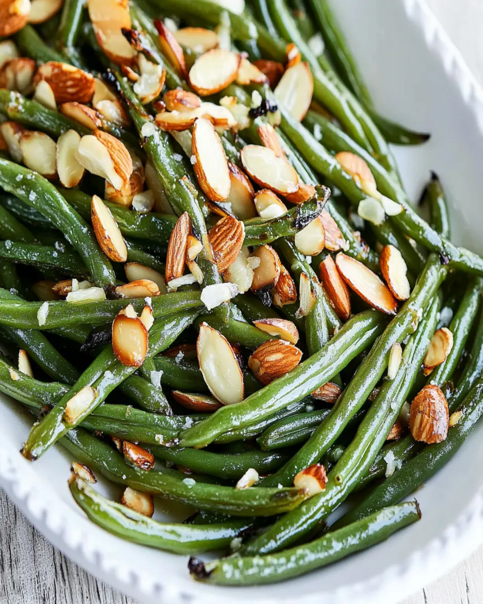 Garlic Roasted Green Beans (with Shallots and Almonds) First Image First Image