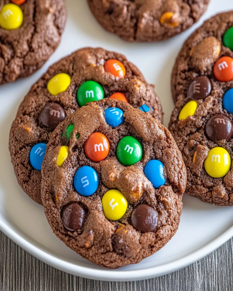 Chocolate M&M Cookies First Image First Image