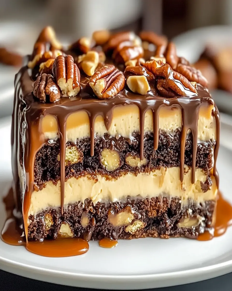 Caramel Turtle Poke Cake – Gooey Chocolate Caramel Dessert First Image First Image